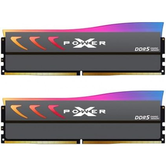 SILICON POWER DDR5 XPOWER Storm RGB Gaming DDR5 64GB 2x32GB 6400MHz CL32 1.4V UDIMM Gray