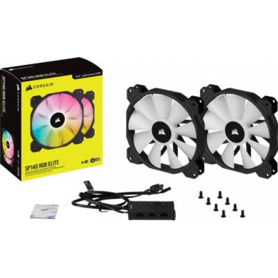 Corsair iCUE SP140 RGB ELITE Performance, 140mm PWM Fan, Dual Pack Corsair