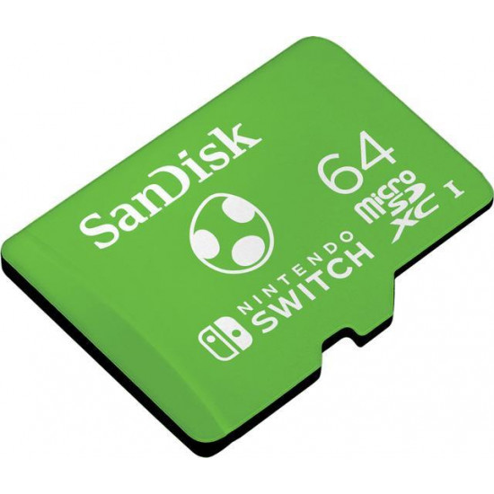 SanDisk Nintendo MicroSDXC UHS-I card for Nintendo Switch, Yoshi Edition- 64GB, Up to 100MB/s read up to 90MB/s write, EAN: 619659204518