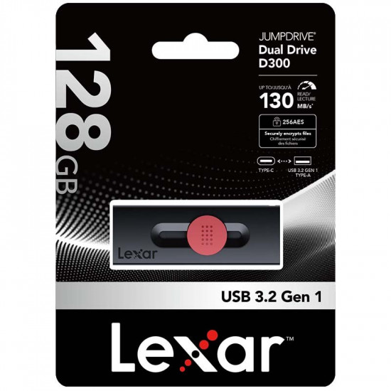 MEMORY DRIVE FLASH USB3.2/128GB LJDD300128G-BNBNG LEXAR