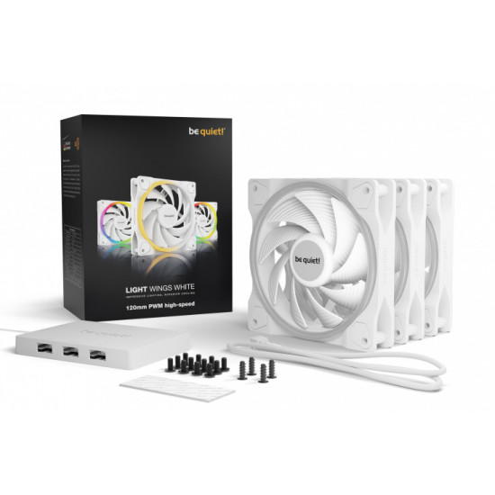 Wentylator be quiet! LIGHT WINGS White 120mm PWM Triple-Pack