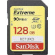 SanDisk Extreme 128GB SDXC Memory Card + 1 year RescuePRO Deluxe up to 180MB/s & 90MB/s Read/Write speeds, UHS-I, Class 10, U3, V30, EAN: 619659188863