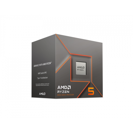 AMD CPU Desktop Ryzen 5 6C/12T 8400F (4.2GHz/4.7GHz,22MB,65W,AM5) box, with Wraith Stealth Cooler