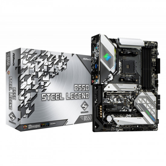 ASRock B550M STEEL LEGEND | Processor family AMD | Processor socket AM4 | DDR4 | Supported hard disk drive interfaces SATA, M.2 | Number of SATA connectors 6