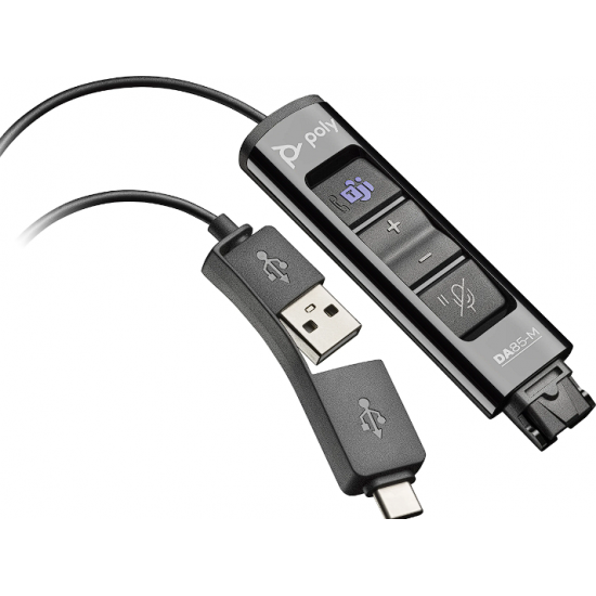 HP Poly DA85-M Wideband QD auf USB-Adapter Teams (USB-A & USB-C)