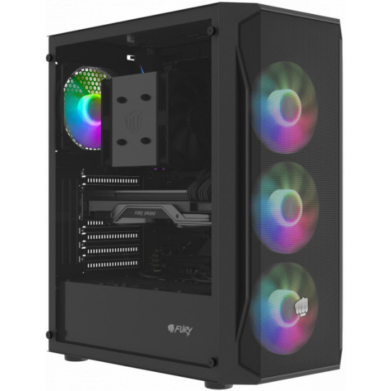 FURY OBUDOWA KOMPUTEROWA FURY SHOBO RGB MIDI TOWER Z OKNEM CZARNA