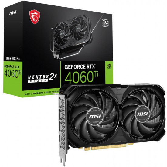 MSI GeForce RTX 4060 Ti 8G VENTUS 2X BLACK E1 OC 1xHDMI 3xDP