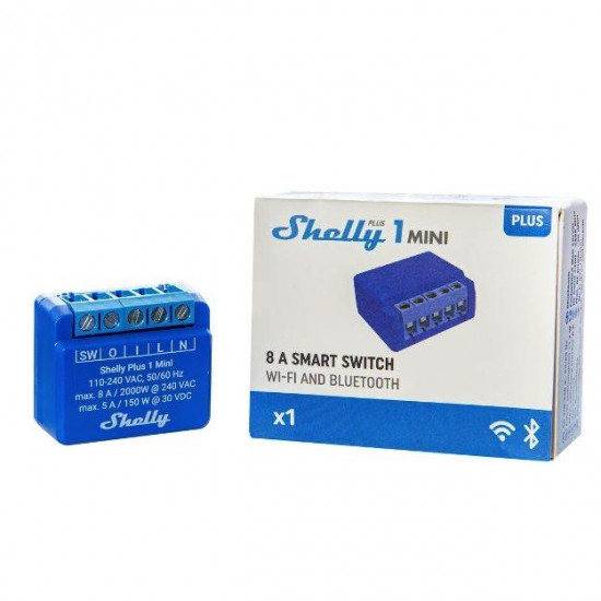 Shelly Relais inchPlus 1 Mini Gen. 3inch WLAN BT max. 8A 1 Kanal Unterputz