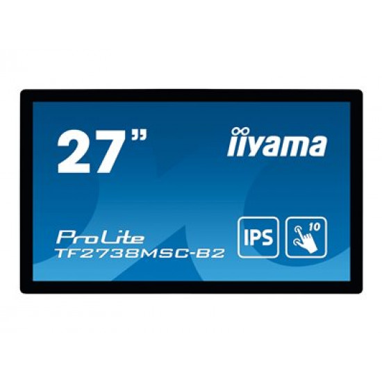 IIYAMA 27inch IPS 1920x1080 10 Points Touch 1000:1 425cd/m2 5ms DVI HDMI DP USB Touch Interface Speakers 2x3W