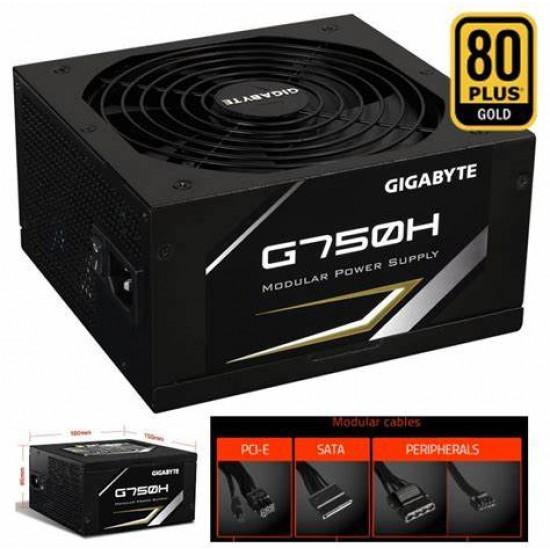 Power Supply|GIGABYTE|750 Watts|Efficiency 80 PLUS GOLD|PFC Active|MTBF 100000 hours|GP-UD750GMPG5