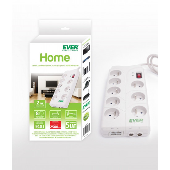 Surge protector Home 2m 8 outlets