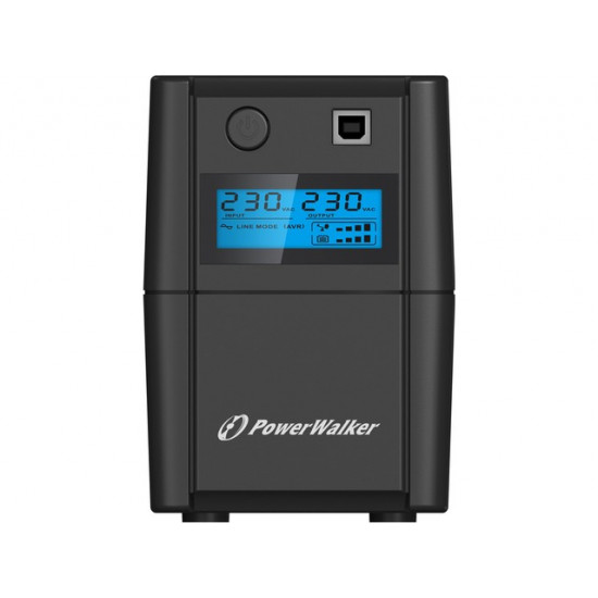 UPS POWER WALKER LINE-IN 650VA 2x230V PL USB LCD