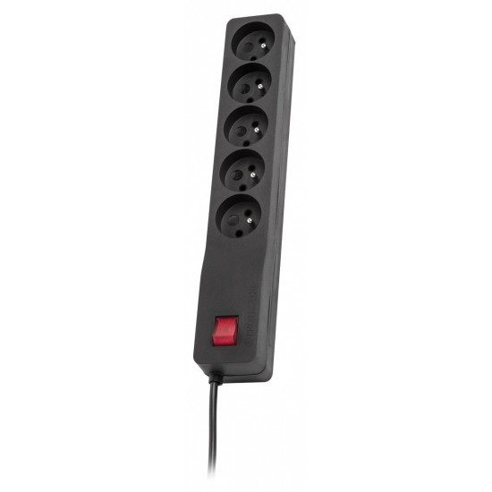 Surge protector ZX 510, 1L, 1,0m, black