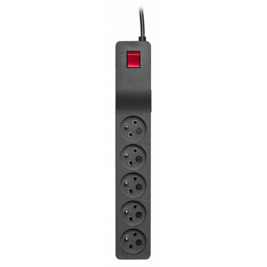 Surge protector ZX 510, 1L, 1,0m, black