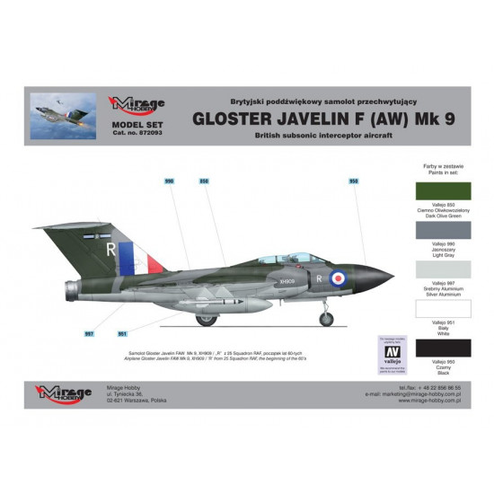 Gloster Javelin F Mk9 model set