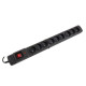 Multi M9 1.5m black surge strip (9 slots)