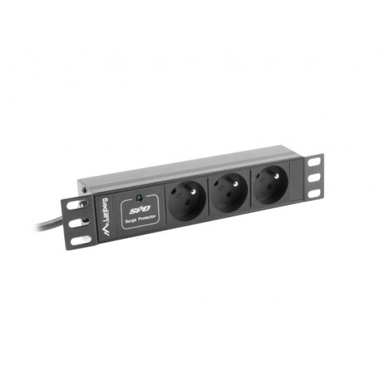 Surge protector Rack PDU 10 inch 1U 3x 230V PL 2m 10A black C14