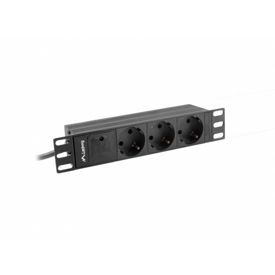 Surge protector Rack PDU 10 1U 3x Schuko 2m 10A black C14