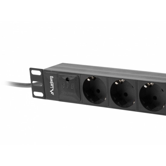 Surge protector Rack PDU 10 1U 3x Schuko 2m 10A black C14