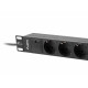 Surge protector Rack PDU 10 1U 3x Schuko 2m 10A black C14