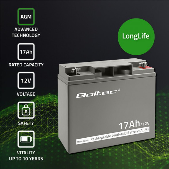 Battery AGM 12V 17Ah max. 255A