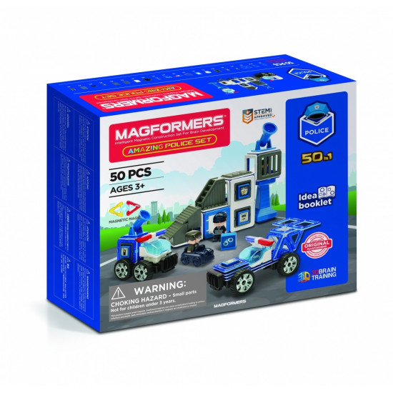 Construction blocks Magformers Police set