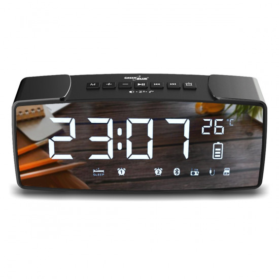 BT Clock Radio FM 4.2 LED Mirror Screen GB200