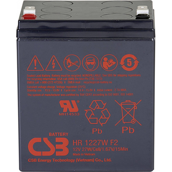 AGM Battery 27W@15min F2 6.5Ah 3-5y HR1227WF2