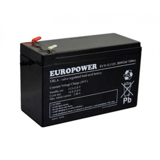 AUKUMULATOR EUROPOWER EV 12V 9Ah