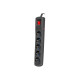 Surge protector Bercy 400 1,5m 5 sockets blac