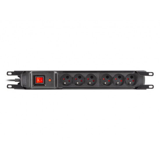 Surge Protection Power Strip rack 19in. M6 3m 6x230V black M6/30/R/CZ