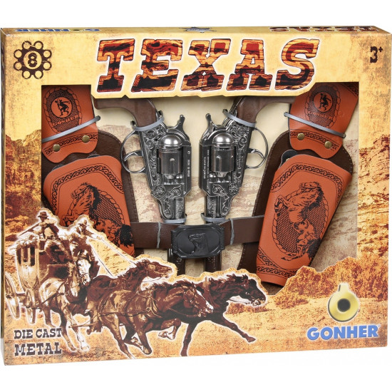 Cowboy set 2 revolvers with holsters Gonher