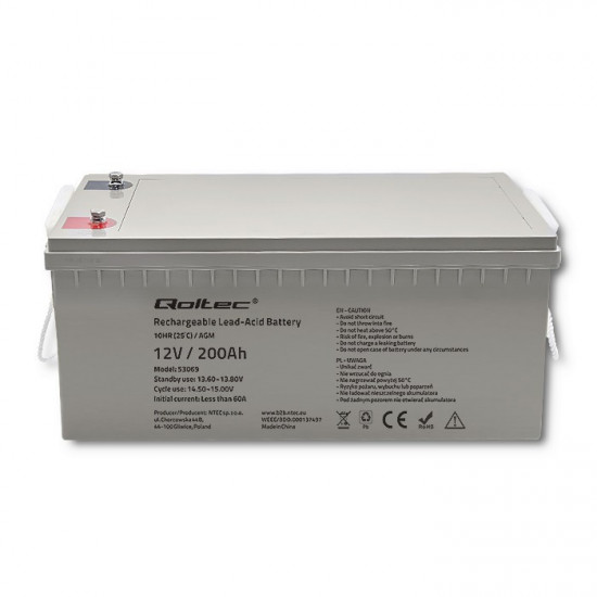 AGM battery 12V 200Ah, max. 3000A