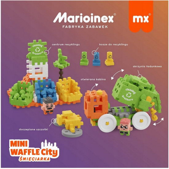 Blocks Waffle mini - Garbage truck 14 pcs