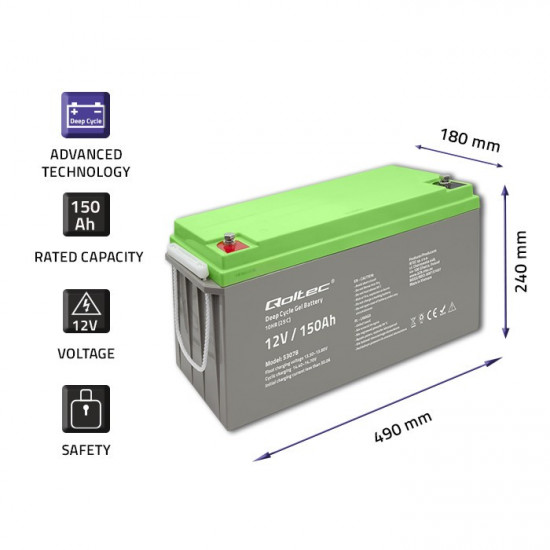 Deep Cycle gel battery 12V, 150Ah