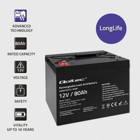 AGM battery 12V 80Ah