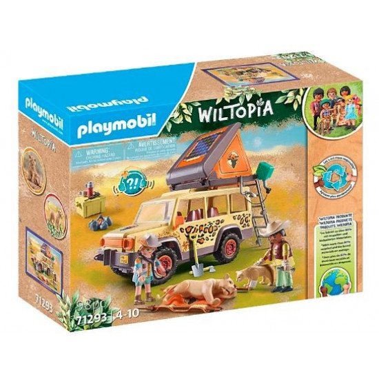 Zestaw z figurkami Wiltopia 71293 Z samochodem terenowym wśród lwów