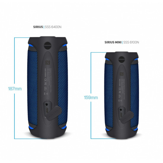 Speaker bluetooth SSS 6400 Sirius 30W, TWS, NFC, IPX6 blue