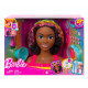 Barbie styling head Neon rainbow curly hair