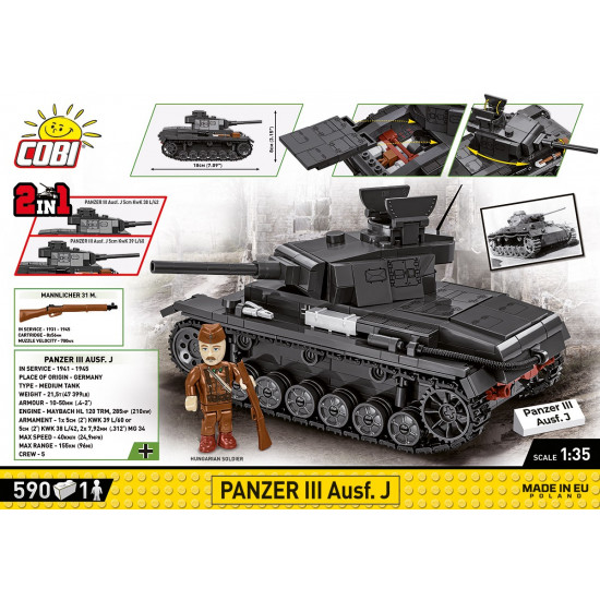 Blocks Historical Collection WWII Panzer III Ausf. J 590 blocks