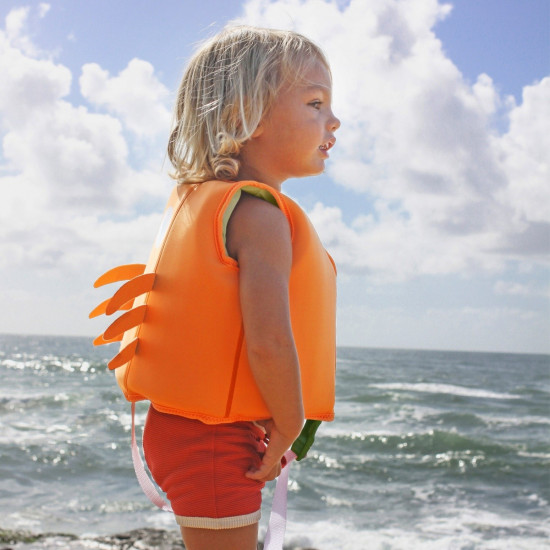 Swim Vest (1-2 years) - Sonny the Sea Creature Neon Orange