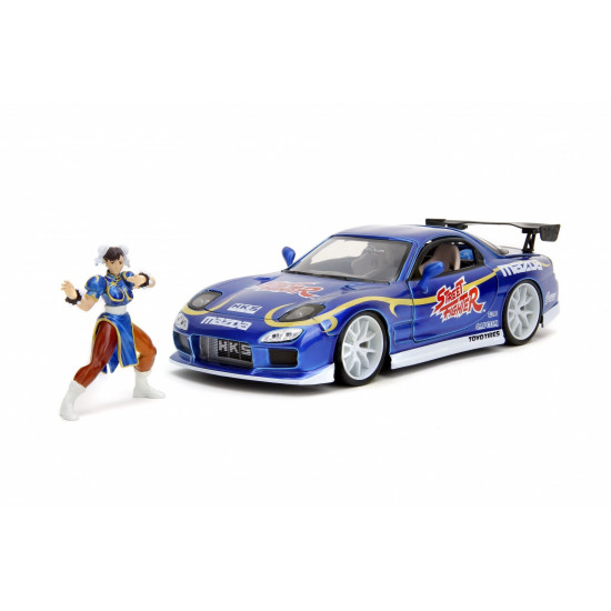 Vehicle with figure Street Fighter 1993 Mazda RX7 1/24