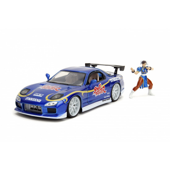 Vehicle with figure Street Fighter 1993 Mazda RX7 1/24