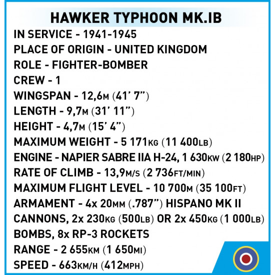 Blocks Hawker Typhoon Mk.1B