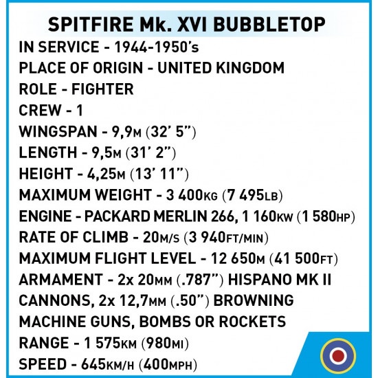 Blocks Spitfire Mk. XVI Bubbletop