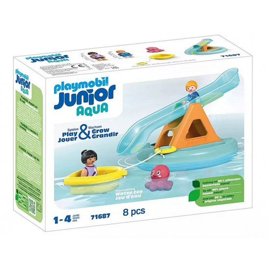 Zestaw z figurkami Junior Aqua 71 687 Pływająca wyspa ze zjeżdżalnią