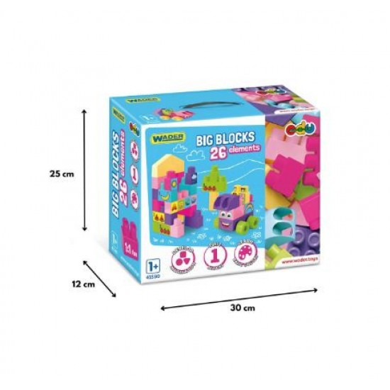 Big Blocks 26 pcs. pink