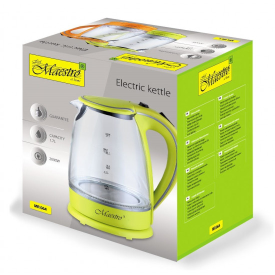 ELECTRIC KETTLE GLASS 1,7L, 2000W