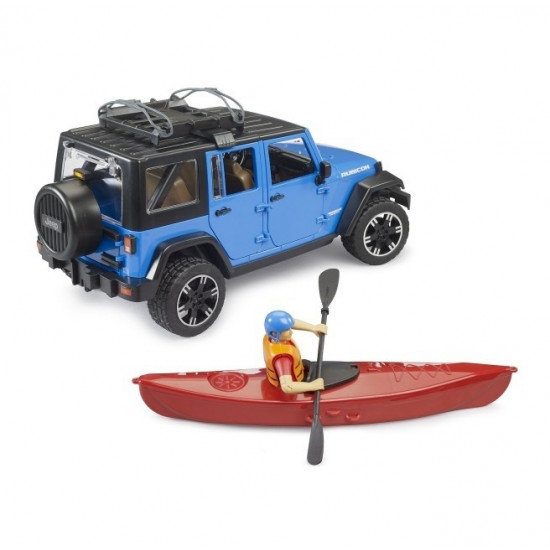 Vehicle Jeep Wrangler Rubicon with kayak and figurine