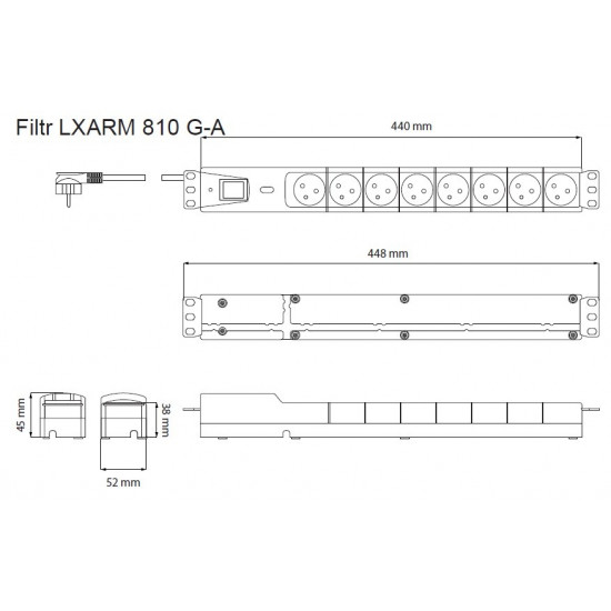 SURGE PROTECTOR LXARM810 1,5M BLACK